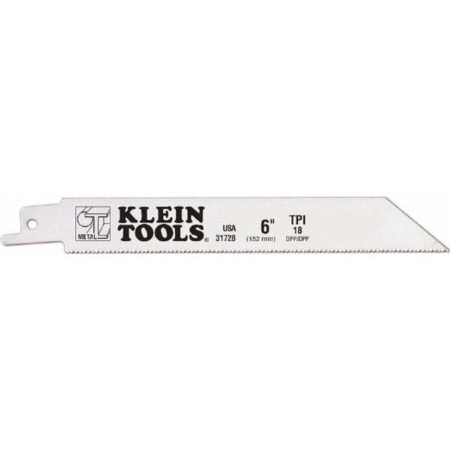 Klein Tools 31728 Reciprocating Saw Blade: 6" Long, Bi-Metal