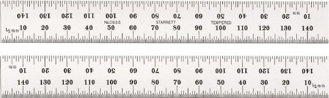 Starrett 52630 Steel Rule: 150 mm OAL, Metric Graduation, Rigid, 19 mm OAW