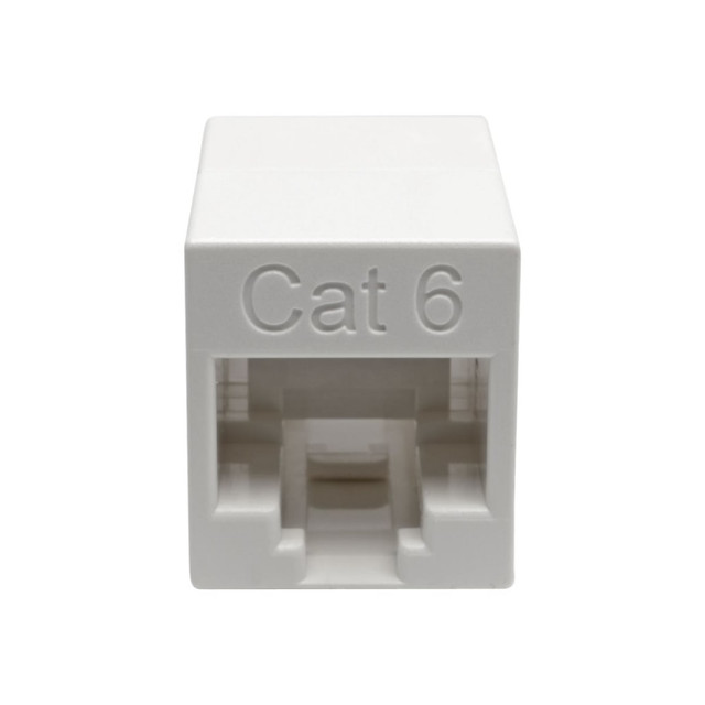 TRIPP LITE N234-001-WH  Cat6 Straight-Through Modular Compact In-Line Coupler (RJ45 F/F), White, TAA - Network coupler - TAA Compliant - RJ-45 (F) to RJ-45 (F) - shielded - CAT 6 - white