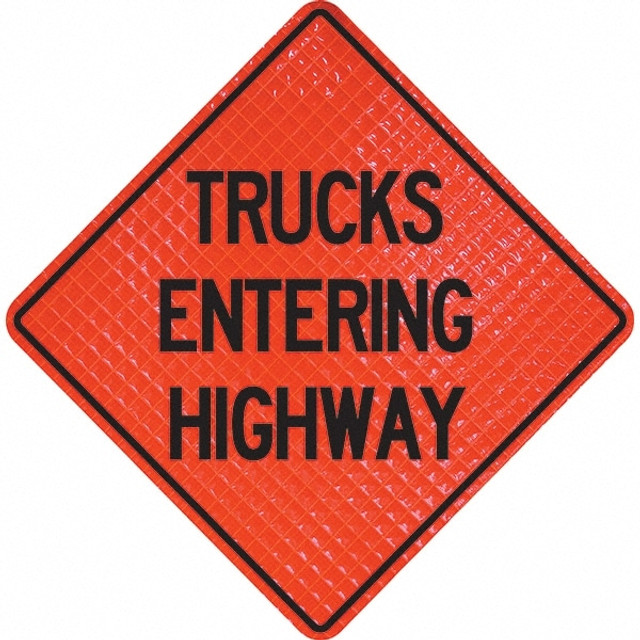 PRO-SAFE 07-800-3029-L Traffic Control Sign: Triangle, "Trucks Entering Highway"