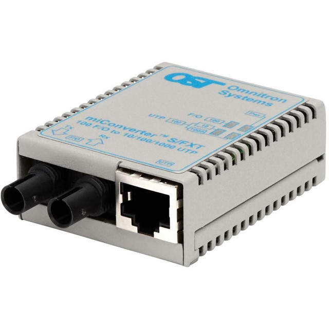 OMNITRON SYSTEMS TECHNOLOGY, INC. 1601-1-6 Omnitron miConverter/S 10/100 Ethernet Fiber Media Converter RJ45 ST Single-Mode 30km - 1 x 10/100BASE-T, 1 x 100BASE-LX, USB Powered, Lifetime Warranty