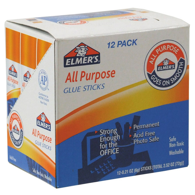 NEWELL BRANDS INC. E510 Elmers All-Purpose Glue Sticks, 0.21 Oz, Pack Of 12 NEWELL BRANDS INC. E510 Elmers All-Purpose Glue Sticks, 0.21 Oz, Pack Of 12