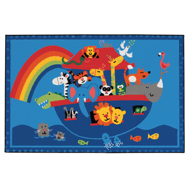 CARPETS FOR KIDS ETC. INC. 36.74 Carpets for Kids KID$Value Rugs Noahs Animals Rug, 3ft x 4 1/2ft , Blue