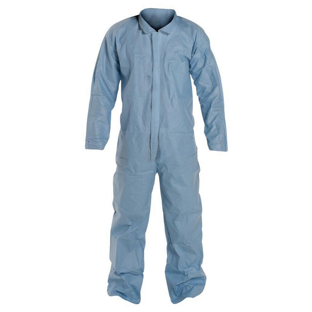 Dupont TM120SBUMD00250 Disposable Coveralls: Flame-Resistant, Size Medium, 2.4 oz, FR Disposable, Zipper Closure