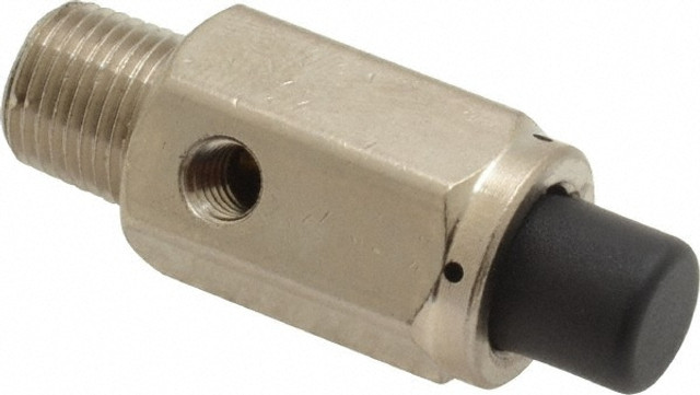 Specialty Mfr 261090 Push Button Air Valve: Normally Closed Actuator, 1/8" Inlet, MNPT Thread