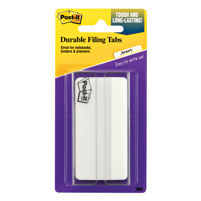 3M CO 686F-50WH3IN Post-it Notes Durable Filing Tabs, 3in, White, Pack Of 50 Tabs