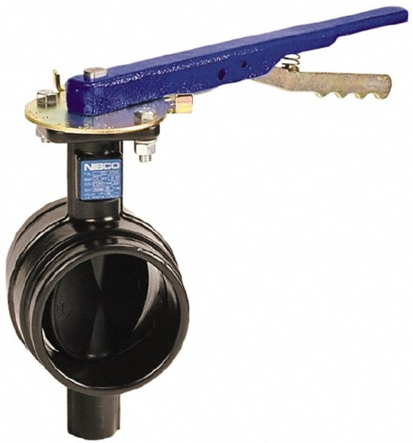 NIBCO NLK680H Manual Grooved Butterfly Valve: 4" Pipe, Lever Handle