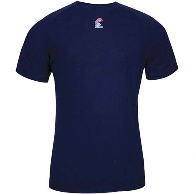 National Safety Apparel C52FKSRXL Base Layer Shirt: Cotton, X-Large, Navy Blue