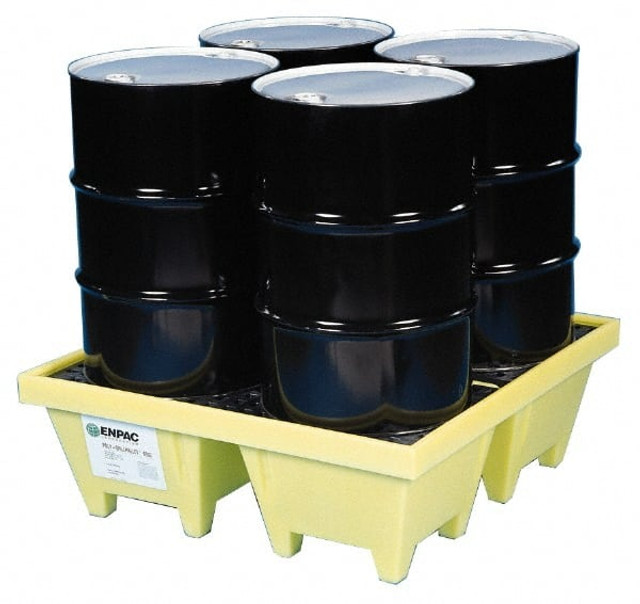 Enpac 5001-YE Spill Pallet: 4 Drum, 83 gal, 6,000 lb, Plastic