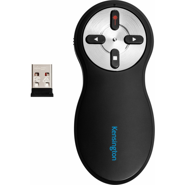 ACCO BRANDS USA, LLC 33272 Kensington Wireless Presenter with Red Laser - Nano Receiver - Wireless - Radio Frequency - 2.40 GHz - No - Black - 1 Pack - USB Type A - 4 Button(s) - TAA Compliant ACCO BRANDS USA, LLC 33272 Kensington Wireless Presenter with Red Laser - Nano Receiver - Wireless - Radio Frequency - 2.40 GHz - No - Black - 1 Pack - USB Type A - 4 Button(s) - TAA Compliant