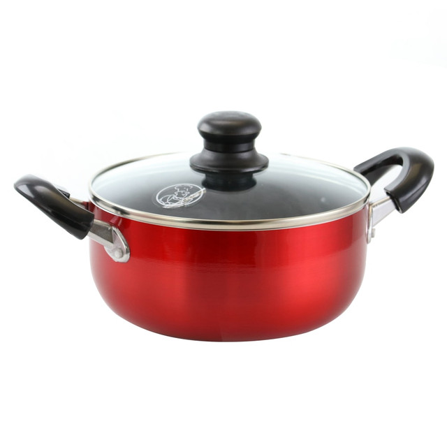 Make a variety of meals with this Better Chef 3-Quart Aluminum Non-Stick Dutch Oven. This dutch oven has a non-stick coating and is dishwasher safe for easy cleanup when you are done cooking.  Heavy-gauge aluminum construction  for durability.  Non-stick surface for easy food release.  Cool touch handles for transport.  Tempered glass cover resists water.  Dishwasher safe.