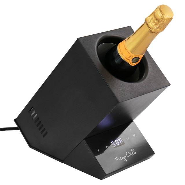 MEGAGOODS, INC. 995117413M MegaChef Electric Wine Chiller, 9-5/8inH x 5-5/16inW x 10inD, Black MEGAGOODS, INC. 995117413M MegaChef Electric Wine Chiller, 9-5/8inH x 5-5/16inW x 10inD, Black