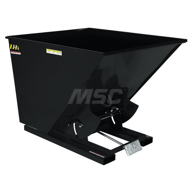 Vestil D-200-HD-BLK-SG Stationary Tilt Hopper: 6,000 lb Capacity, 57" Wide, 68.31" Long, 51.8125" High