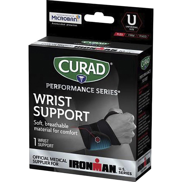 Curad MIICURIM19710  Universal Wraparound Wrist Supports - Black - Neoprene - 1 Each