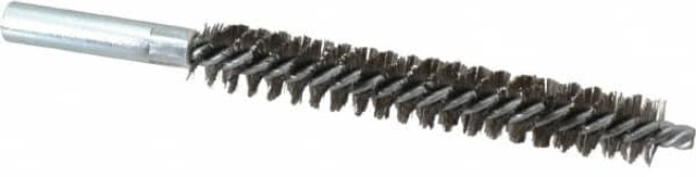 Schaefer Brush 43816 Double Stem/Spiral Tube Brush: 5/8" Dia, 6" OAL, Stainless Steel Bristles