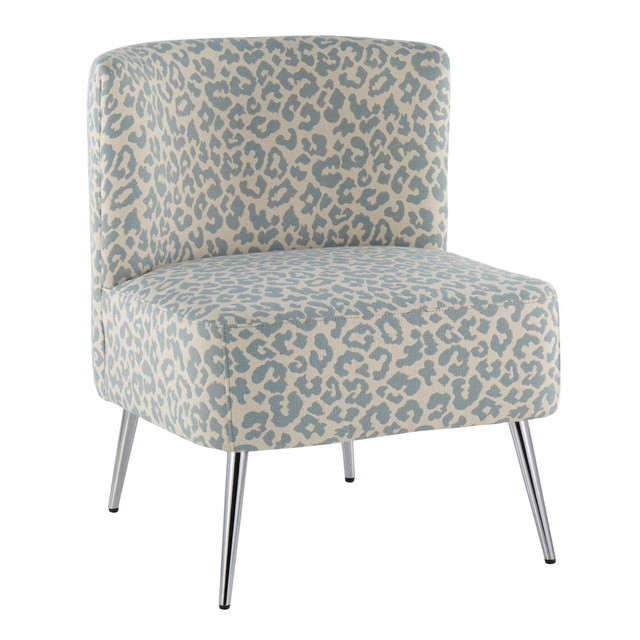 LUMISOURCE, LLC LumiSource CH-FRANLEP BU  Fran Slipper Chair, Chrome/Blue Leopard