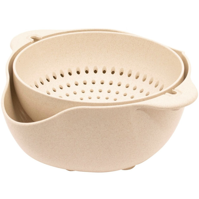 STARFRIT USA INC 080281-006-0000 Starfrit ECO by Gourmet - Small Colander & Bowl - White - Wheat Husk Body