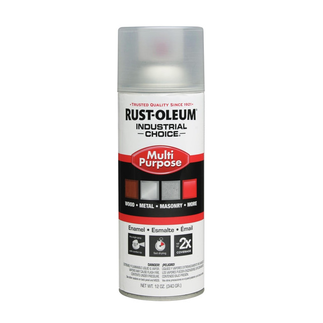 RUST-OLEUM CORPORATION 1610830 Rust-Oleum Industrial Choice 1600 System Multi-Purpose Enamel Spray Paint, 12 Oz, Gloss Crystal Clear, Case Of 6 Cans RUST-OLEUM CORPORATION 1610830 Rust-Oleum Industrial Choice 1600 System Multi-Purpose Enamel Spray Paint, 12 Oz, Gloss Crystal Clear, Case Of 6 Cans