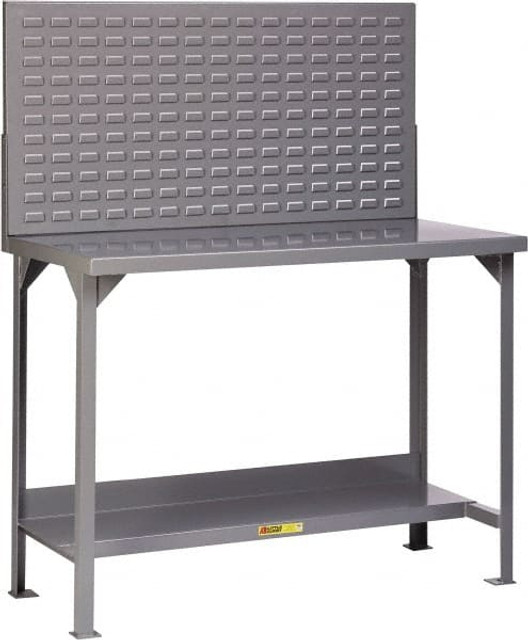 Little Giant. WST2-3048-36-LP Stationary Heavy-Duty Workbench with Louvered Panel: Gray