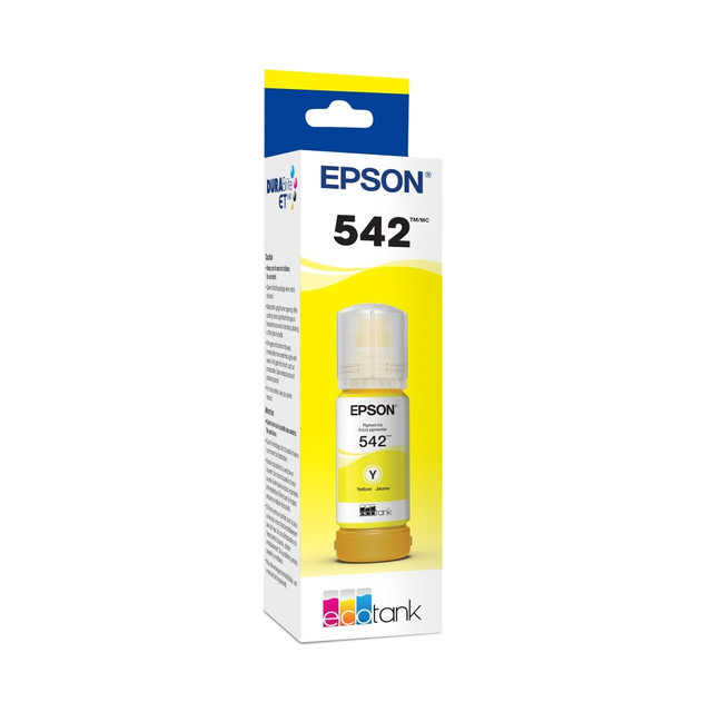 Compatible Epson models: ET : EcoTank Pro ET-5150, EcoTank Pro ET-5170, EcoTank Pro ET-5180, EcoTank Pro ET-5800, EcoTank Pro ET-5850, EcoTank Pro ET-5880, EcoTank Pro ET-16500, EcoTank Pro ET-16600, EcoTank Pro ET-16650.   WorkForce:  Pro ST-C5000,  Pro ST-C5500,  ST-C8000,  ST-C8090.  .  Refill your home or office printer with an Epson EcoTank 542 Ink Refill. Each refill can yield thousands of professional-quality pages with crystal-clear text and images.  Yields up to 6,000 pages per refill.  Ultra high-capacity ink bottles are uniquely keyed for easy filling.  Expect sharp text and brilliant colors.  Vivid yellow ink.  Recycling solution - designed to encourage recycling, helping you divert materials from landfill.