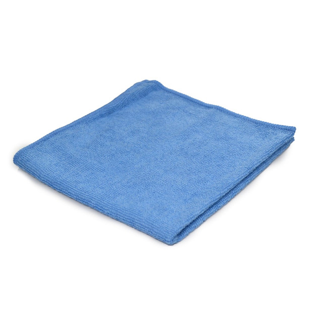 R&R TEXTILE MILLS INC 73020-3600 Pro-Clean Basics Microfiber Towels, Terry Microfiber, 12in x 12in, Blue, Pack Of 3,600 Towels