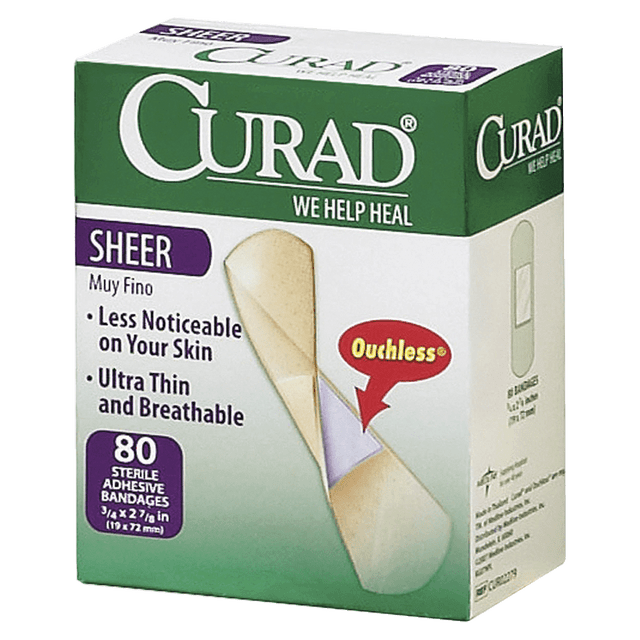 MEDLINE INDUSTRIES, INC. CUR02279RB Medline Sheer Adhesive Bandages, 3/4in x 3in, Pack Of 80