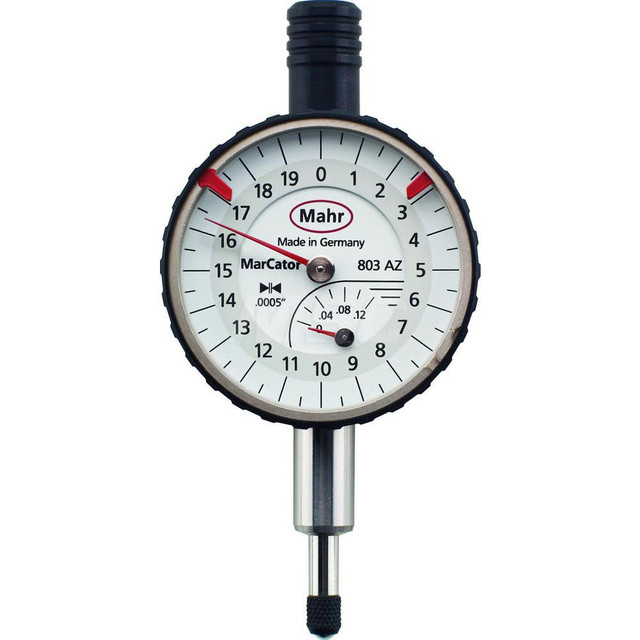 Mahr 4324900 Dial Drop Indicators; Accuracy (Decimal Inch): +/-0.0004 ; Accuracy (mm): 1 0.0100 ; Maximum Measurement (mm): 3.00 ; Maximum Measurement (Decimal Inch): 0.1200 ; Dial Graduation (mm): 0.0100 ; Dial Graduation (Decimal Inch): 0.000500