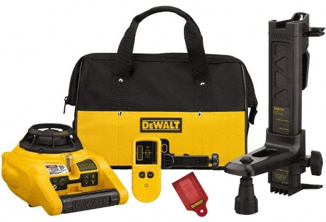 DeWALT DW074KD 100' (Interior) & 600' (Exterior) Measuring Range, 1/4" at 100' & 2mm at 10m Accuracy, Self-Leveling Rotary Laser with Detector