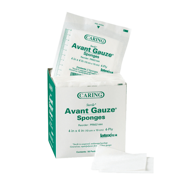 Medline MIIPRM21444  Sterile Gauze Sponges, 4in x 4in, 4-Ply, Pack Of 50