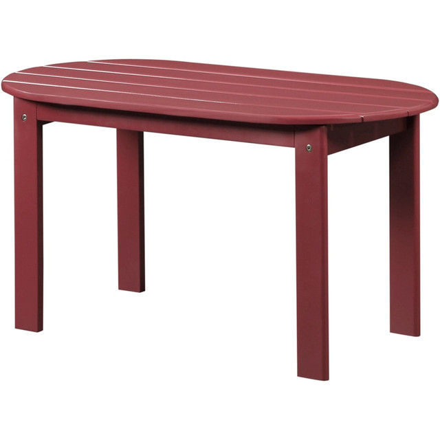 LINON HOME DECOR PRODUCTS, INC OFDP1244 Linon Troy Adirondack Indoor/Outdoor Coffee Table, 18-1/8inH x 18-1/8inW x 35-1/4inD, Red