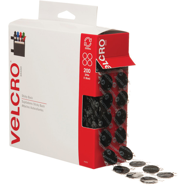 B O X MANAGEMENT, INC. VEL152 VELCRO Brand Tape Combo Pack, 3/4in Dots, Black, Case Of 200 Dots B O X MANAGEMENT, INC. VEL152 VELCRO Brand Tape Combo Pack, 3/4in Dots, Black, Case Of 200 Dots