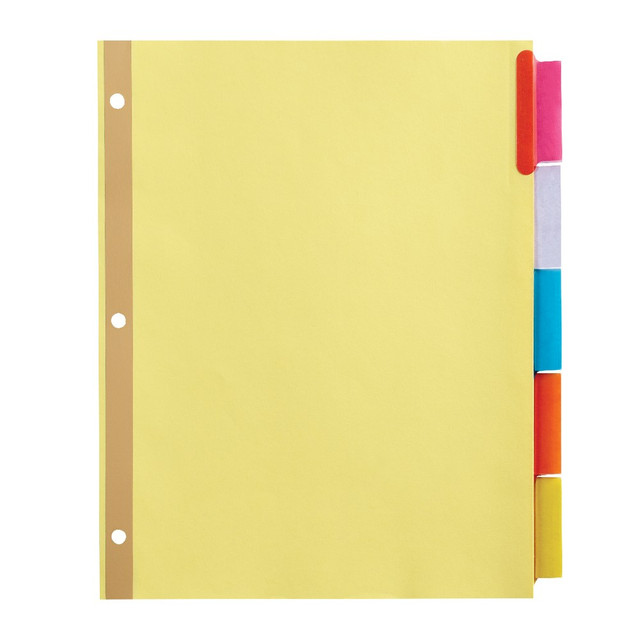OFFICE DEPOT 3585414776 Brand Insertable Dividers With Big Tabs, Buff, Assorted Colors, 5-Tab, Pack Of 4 Sets OFFICE DEPOT 3585414776 Brand Insertable Dividers With Big Tabs, Buff, Assorted Colors, 5-Tab, Pack Of 4 Sets