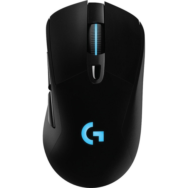 Logitech G703 LIGHTSPEED Gaming Mouse meets the next-gen HERO 25K sensor. Go pro with precise gameplay at 25,600 max DPI and zero smoothing, plus enhanced wireless performance. 10X the battery efficiency of previous generation sensors means up to 35 hours of gameplay with LIGHTSYNC RGB enabled. Use POWERPLAY for infinite gameplay. A comfortable design meets advanced button technology for supreme comfort and crisp, clean clicks.  G703 LIGHTSPEED lets you play like the pros - and play to win.  Movement resolution ranges from 100 dpi to 16000 dpi.  Advanced optical technology enables pinpoint accuracy on virtually any surface.  1:1 tracking and more than 400 IPS speed for acceleration and responsiveness.  LIGHTSPEED wireless technology.  6 programmable buttons.  Metal spring button tension for trigger-ready performance.  Full-spectrum LIGHTSYNC RGB lighting responds to in-game action, audio and screen color.  Rubber side grips.  Optional 10-gram weight.  Rechargeable battery lasts up to 35 hours on a single charge. Battery life will vary depending on the product configuration, product model, applications loaded on the product, power management setting of the product, and the product features used by the customer. As with all batteries, the maximum capacity of this battery will decrease with time and usage.  Works with the POWERPLAY wireless charging system (sold separately).  Backed by the manufacturers 2-year limited warranty.