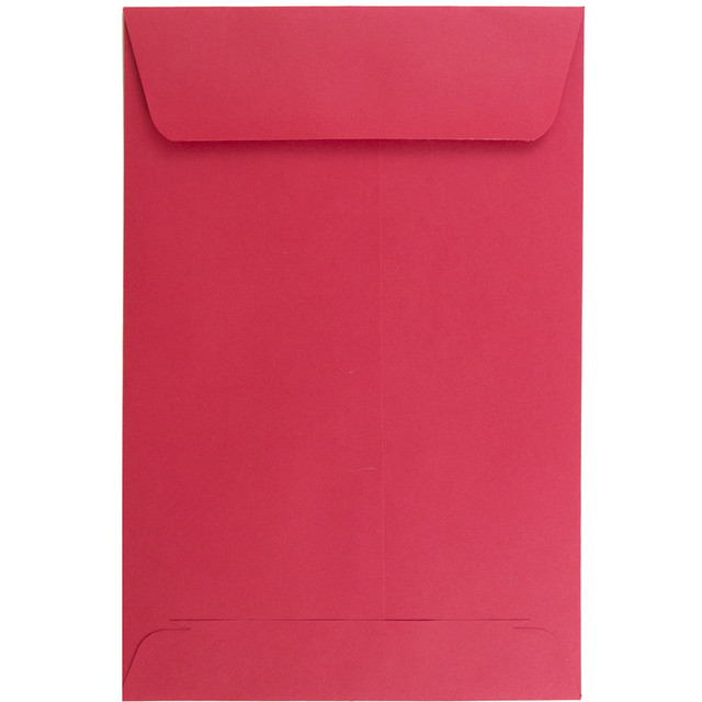 JAM PAPER AND ENVELOPE JAM Paper V0128139  Open-End 6in x 9in Envelopes, Gummed Closure, Red, Pack Of 100 Envelopes
