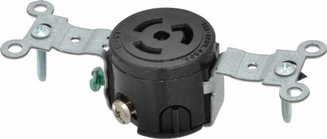 Leviton 4710 125 VAC, 15 Amp, L5-15R NEMA, Self Grounding Receptacle