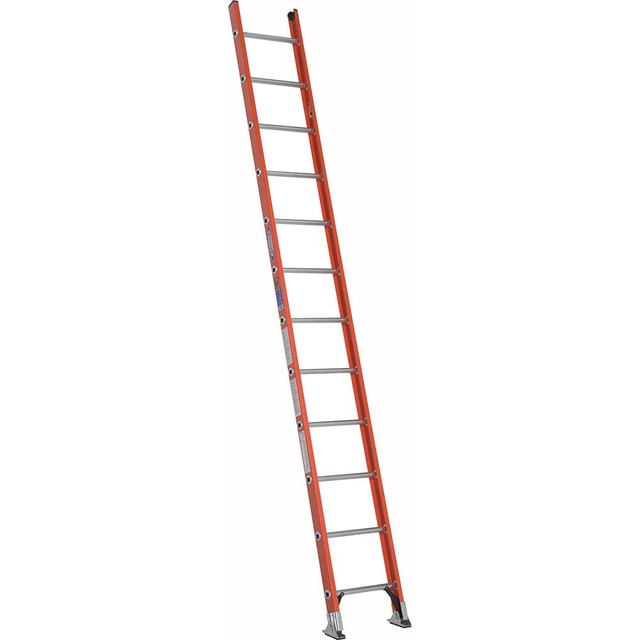 Werner D6212-1 12' High, Type IA Rating, Fiberglass D-Rung Straight Ladder, 300lb Load Capacity