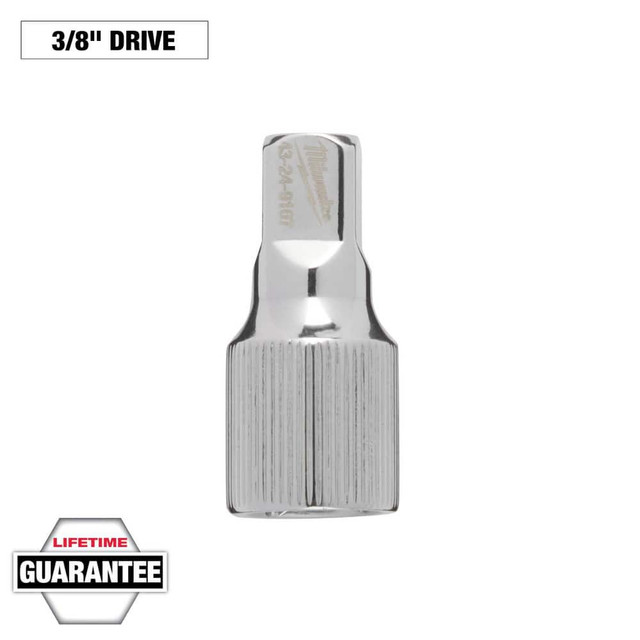 Milwaukee Tool 43-24-9107 Socket Extensions; Tool Type: Drive Extension ; Extension Type: Non-Impact ; Drive Size: 3/8in (Inch); Finish: Chrome ; Overall Length (Decimal Inch): 1.5000 ; Material: Chromium-Vanadium Steel