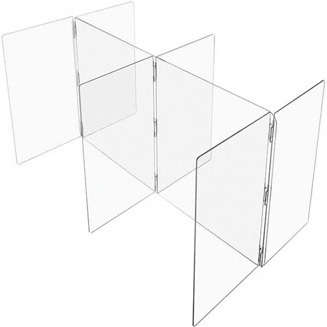 USA Industrials BULK-CPD-222 Social Distancing Partition: 96" OAW, 24" OAH, Plastic, Clear