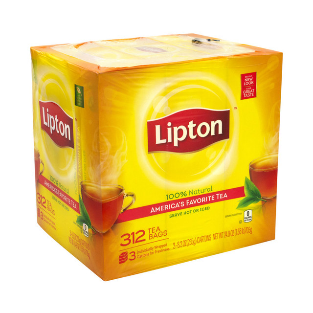 LIPTON 73133  100% Natural Black Tea Bags, 1 Oz, Carton Of 312