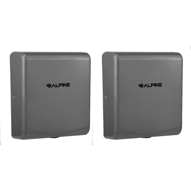 ADIR CORP. ALP405-10-GRY-2PK Alpine Industries Willow Commercial High-Speed Automatic Electric Hand Dryers, Gray, Pack Of 2 Dryers ADIR CORP. ALP405-10-GRY-2PK Alpine Industries Willow Commercial High-Speed Automatic Electric Hand Dryers, Gray, Pack Of 2 Dryers