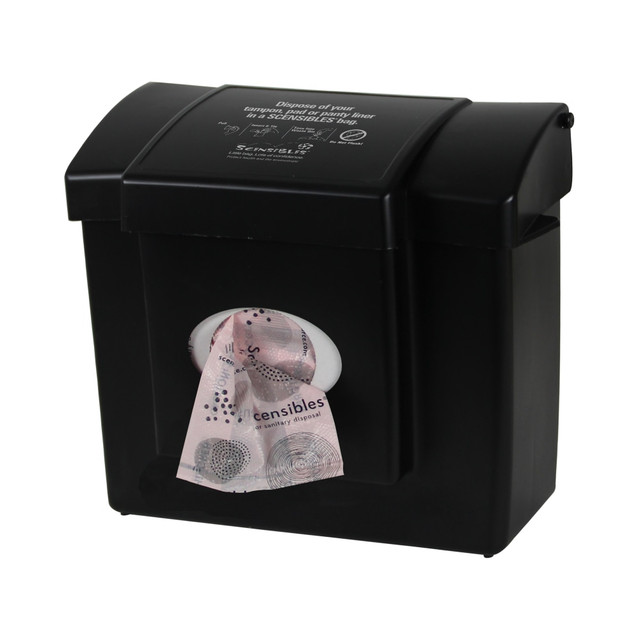 THE TRANZONIC COMPANIES CDB Hospeco Scensibles Personal Plastic Disposal Bag Dispenser, 11-1/2in x 9-3/4in x 5-5/8in, Black