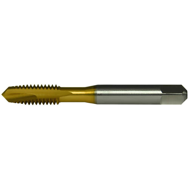 Greenfield Threading 356809 Spiral Point Tap: #12-24 UNC, 2 Flutes, Plug Chamfer, 2B Class of Fit, High-Speed Steel, TiN Coated