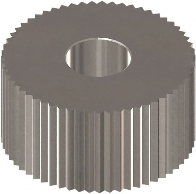 MSC OUS-216 Standard Knurl Wheel: 1" Dia, 90 ° Tooth Angle, 16 TPI, Straight, High Speed Steel