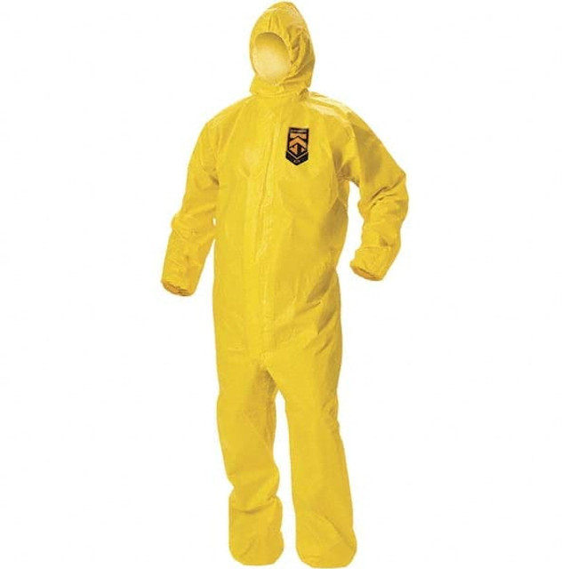 KleenGuard 46773 Non-Disposable Rain & Chemical-Resistant Coverall: Yellow, PE Film