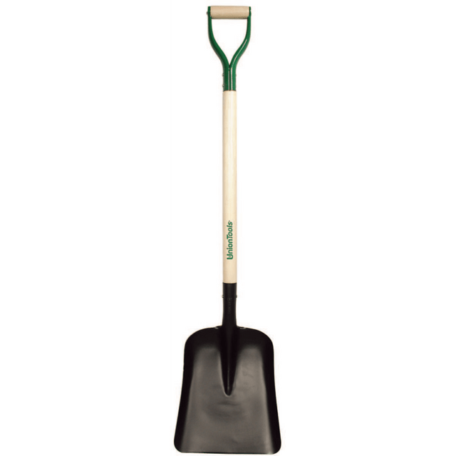 Union Tools 760-79809 General & Special Purpose Shovel, 14.5 in L x 11.25 in W blade, 29 in White Ash Steel D-Grip Handle