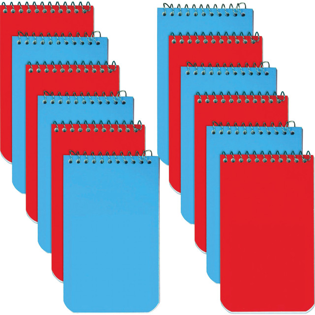 REDIFORM, INC. 31120BX Rediform Wore-Bound Memo Notebooks, 3in x 5in, 60 Sheets, Assorted, Pack Of 12