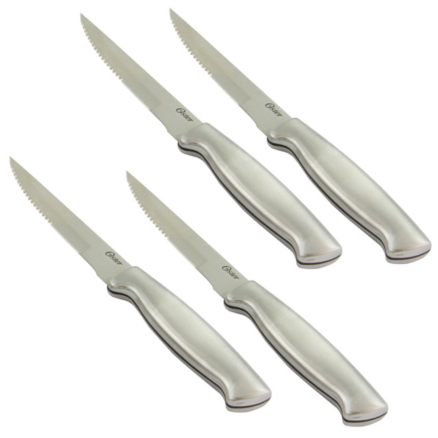 GIBSON OVERSEAS INC. 995101068M Oster Baldwyn 4-Piece Stainless-Steel Steak Knife Set, 4-1/2in GIBSON OVERSEAS INC. 995101068M Oster Baldwyn 4-Piece Stainless-Steel Steak Knife Set, 4-1/2in