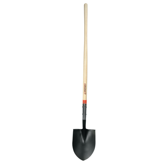 No Brand 760-45519 Round Point Shovel, 12 in L x 8.875 in W Blade, #2, 48 in L North American Hardwood Straight Handle