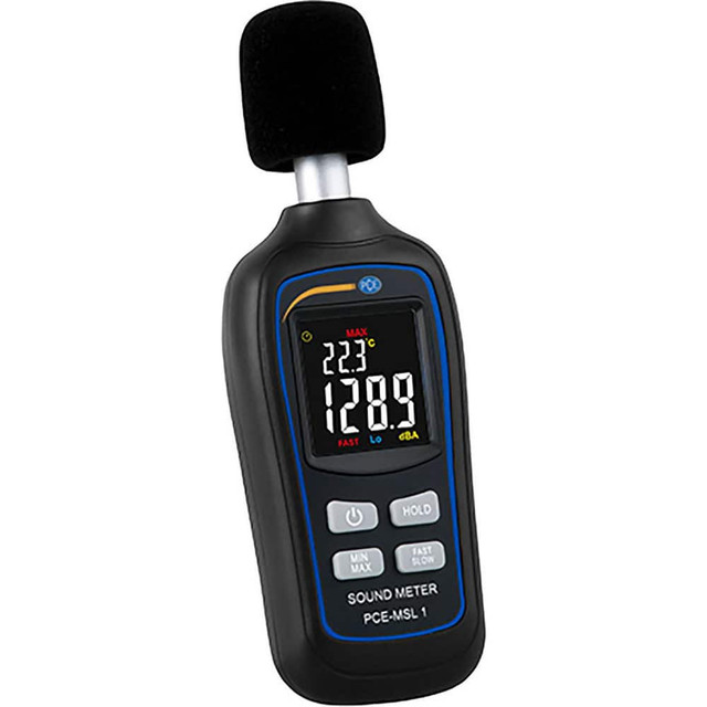 PCE Instruments PCE-MSL 1 Sound Meters; Meter Type: Class 2 Sound Meter ; Maximum Decibel Rating: 135 ; Minimum Decibel Rating: 35 ; Frequency Weighting: A ; Display Type: LCD ; Accuracy: 12