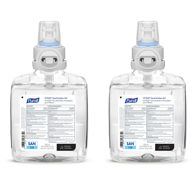 GOJO INDUSTRIES INC 7899-02 Purell VF PLUS Gel Hand Sanitizer Refills For CS8 Touch-Free Hand Sanitizer Dispensers, Fragrance Free, 40.6 Oz, Case Of 2 Refills